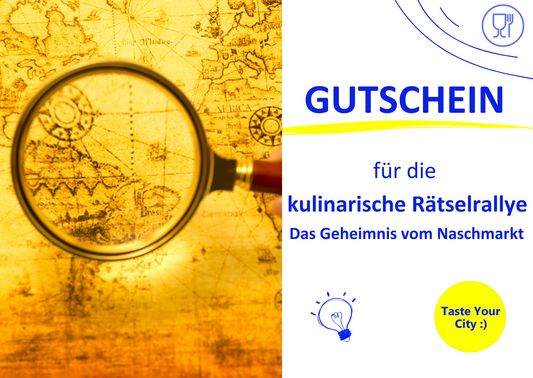 Gutschein für die kulinarische Rätselrallye "Das Geheimnis vom Naschmarkt"