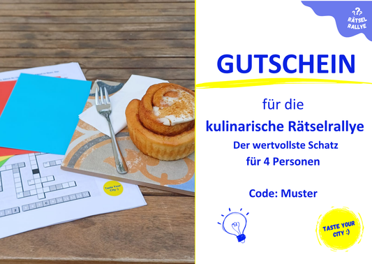 Gutschein für die kulinarische Rätselrallye "Der wertvollste Schatz"