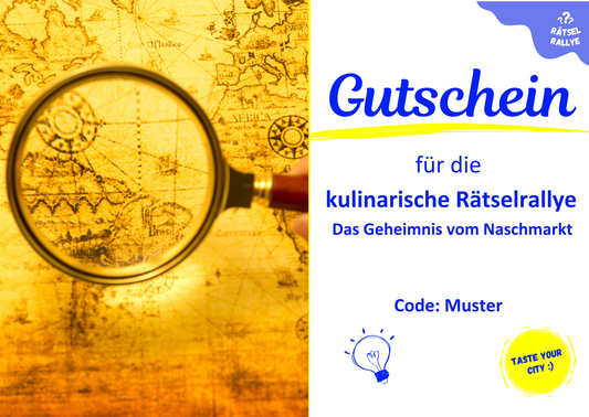 Gutschein für die kulinarische Rätselrallye "Das Geheimnis vom Naschmarkt"
